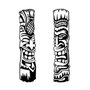 Wallity Tiki Escultura de Pared de Metal Negra (2 Piezas)